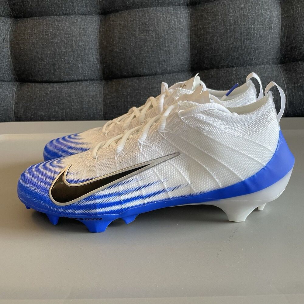 Nike Zoom Vapor Elite 1 Football Cleats Mens Size 9 White Blue Black FB3288-101